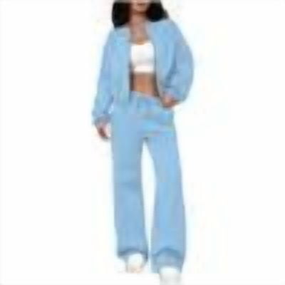 Women's 2 Piece Outfits Zipper Long Sleeve Sweatshirts and Wide Sweatpants Lightweight Casual Sweatsuits Athletic Worokout Tracksuit Travel Running Matching Lounge Sets