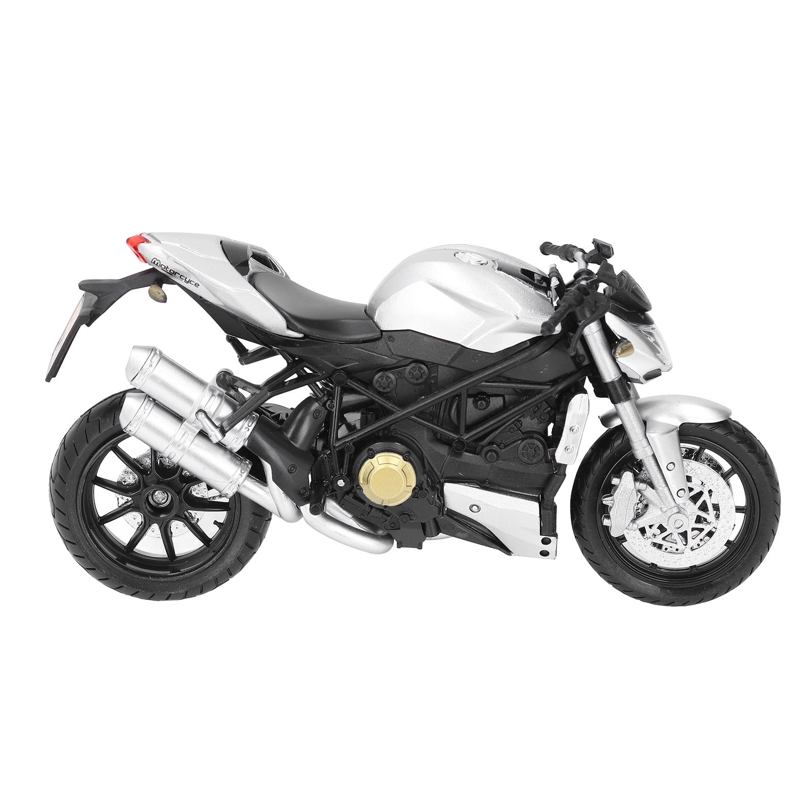 Modelo De Motocicleta De Aleación – Juguete Eléctrico Con Luces Y Sonido, Regalo Para Niños En Blanco/negro