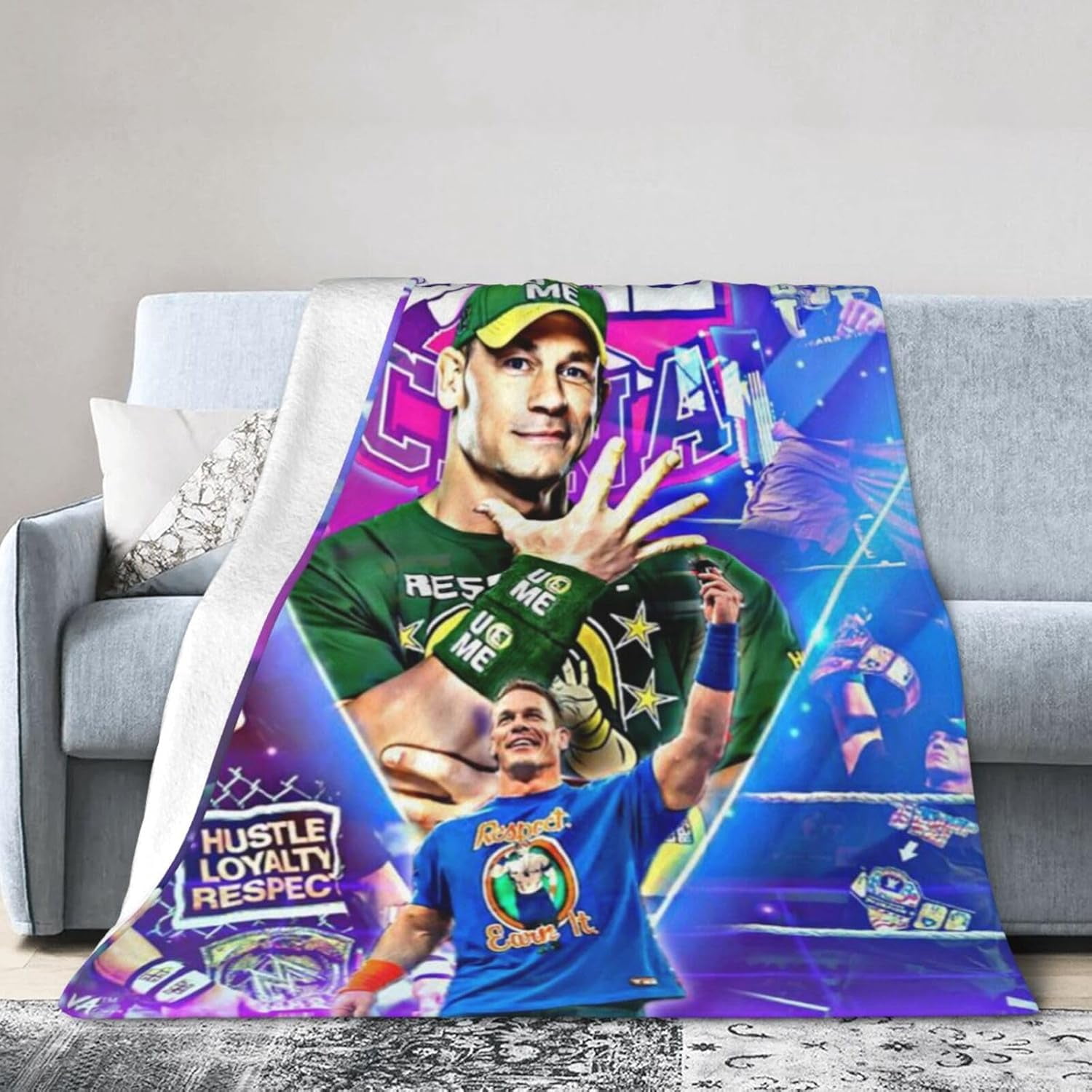 Ultra-Soft Anti-Pilling Lightweight Warm Blanket John Cena Blanket Cozy Blankets Decor for Couch Bed Sofa Bedroom Home 80x60 in