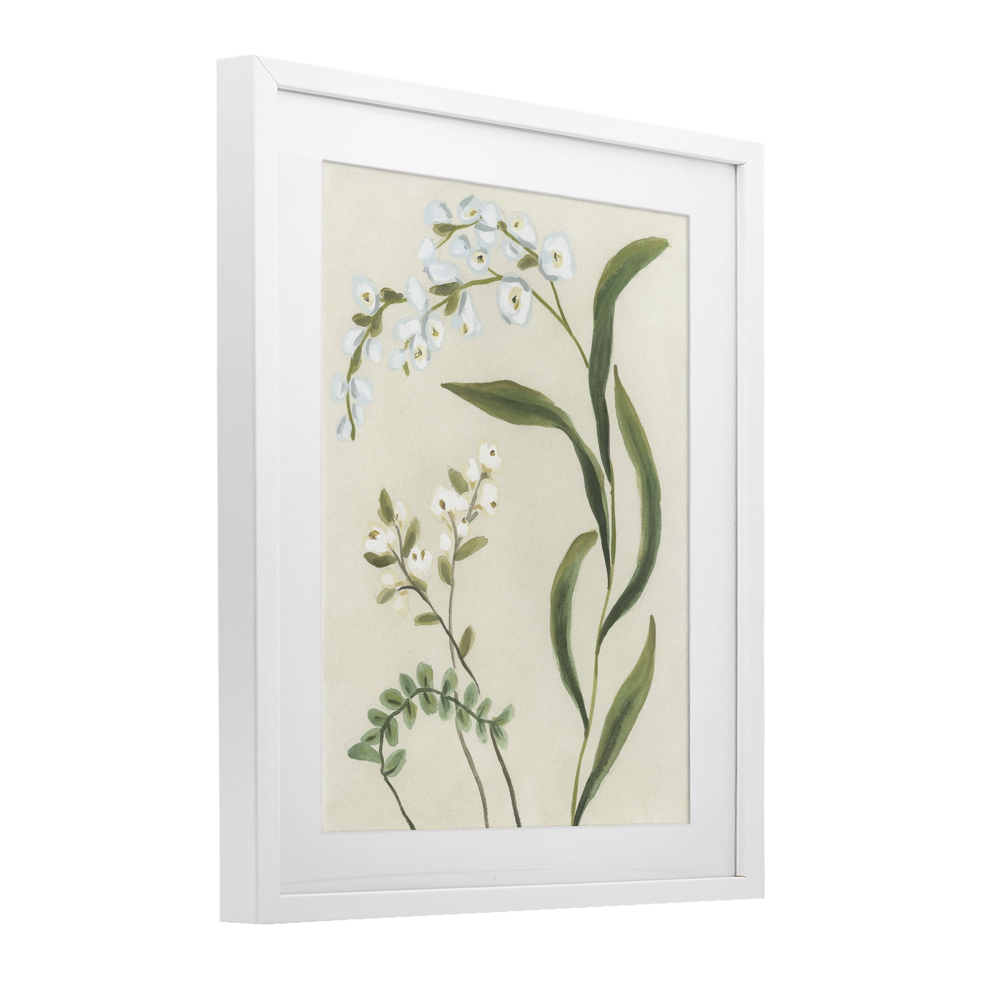 Stupell Industries Neutral Snowdrop Stems White Framed Print Under Glass, design by June Erica Vess