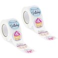 thumbnail image 1 of Watercolor Happy Birthday Stickers Roll - 2 Rolls, 500 Pieces (1.5 Inches), 1 of 5
