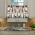 thumbnail image 2 of Yayeee Kitchen Curtains Tier Pair Light Filtering 27"x36" Rod Pocket Short Cafe Window Panel, Red Deer, 2 of 7