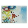 thumbnail image 1 of Youth Cutting Board, Abstract Composition with Happy Woman Silhouette Flying Birds Circles, Decorative Tempered Glass Cutting and Serving Board, Small Size, Multicolor, by Ambesonne, 1 of 1