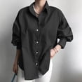 thumbnail image 6 of Seductiva Women's Dress Shirts Long Sleeve WomenomenâS Tops Casual Blouses Solid Up Drop Shoulder Oversized Long Shirt Women Work T Shirts Wrinkle-Free Solid Work Blouse Summer Tops Short Sleeve, 6 of 6
