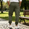 thumbnail image 5 of Yungyresw Fall Joggers Pants For Men Drawstring Waist Warming Tapered Athletic Trousers Soft Comfortable Casual Cargo Pants Deep Green L, 5 of 7