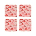 thumbnail image 2 of Kll Square Drink Coasters Set Of 4,Pu Leather Absorbent Coasters Set Decorative Coffee Cup Coasters Housewarming Gift For Home Decor-Cute Mushroom1, 2 of 9