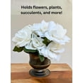 thumbnail image 4 of Antique Pewter Tin Compote Vase - 6 1/4" Diameter, 4 3/4" Tall, Tarnished, Wedding Vase, Planter Pot, Flower Vase, Compote Bowl, Flower Décor, 4 of 4