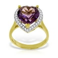 thumbnail image 3 of Galaxy Gold 14k Yellow Gold Amethyst and Diamond Heart Ring - Size 6.5, 3 of 6