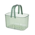 thumbnail image 3 of JOGZMZ Portable Shower Plastic Organizer Storage Baskets with Handles, Bins Organizer for Bathroom and Kitchen（White）Organizer Bin for Bathroom School Dorm Kitchen Green 10.2x6x6ins, 3 of 6