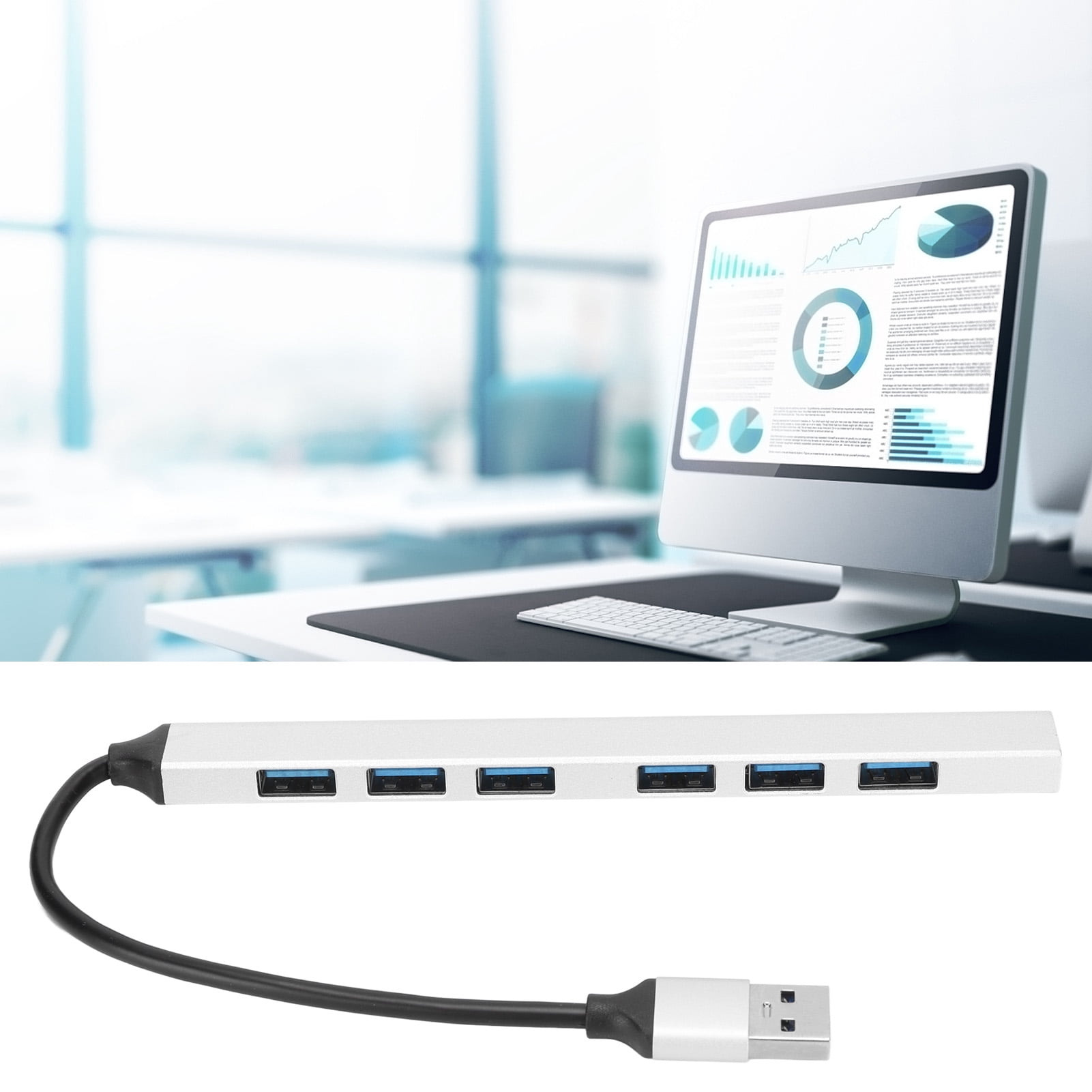 7 Puertos USB Hub, 7 Puertos USB Splitter 5Gbps Resistente Para El ...