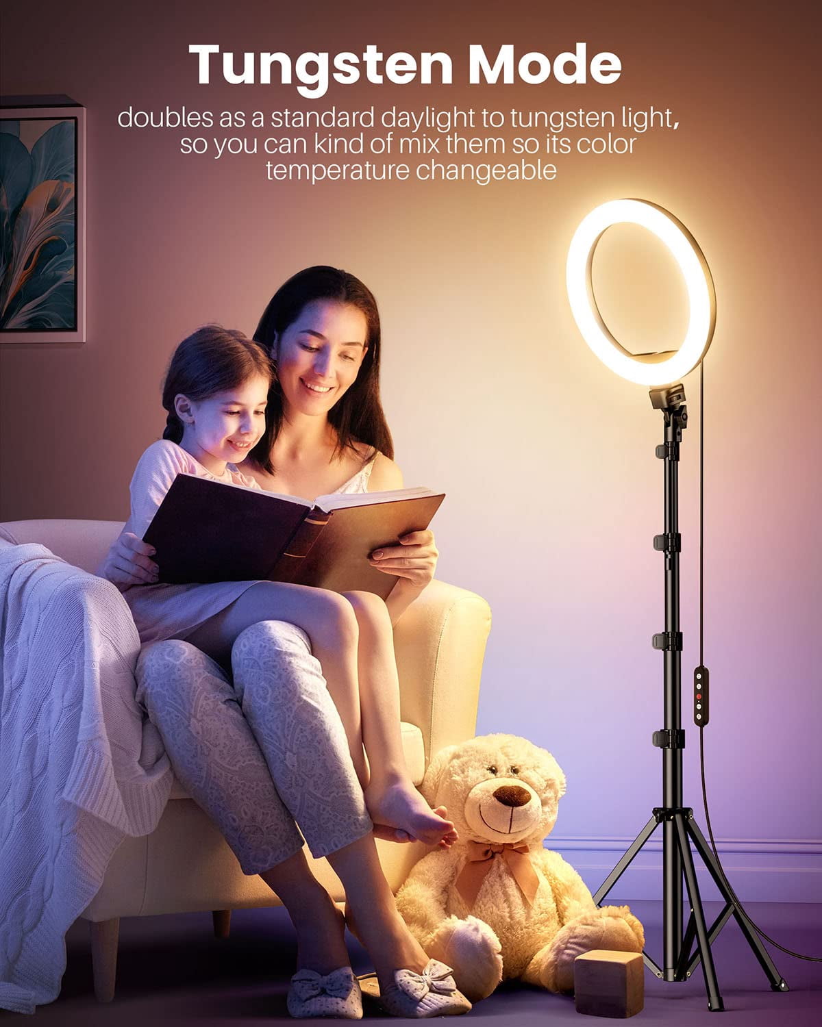 12'' Ring Light With Stand 72'' Tall & 2 Phone Holders 38 Color Modes Selfie Tripod  Big Led For Iphone/android/camera Makeup