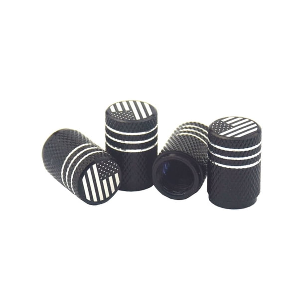 Riwesomey 4 piezas tapas de válvula de neumático de coche llanta de bandera de aleación de aluminio manga de aire cubierta a prueba de polvo Type1 NO1