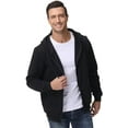thumbnail image 6 of QPNGRP Men's Full-Zip Hoodie Lightweight Hoodie Sweatshirt Jacket Solid Hooded with Kanga Pocket Black 5XL, 6 of 6