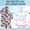 thumbnail image 4 of Oversized Wearable Blanket Hoodie,White Highland Cow Flower Pattern Sherpa Blanket Hoodie with Super Pockets,Super Warm Fuzzy Pullover for Women & Men, 4 of 6