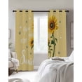 thumbnail image 4 of Yellow Sunshine Sunflower Blackout Curtains for Bedroom Living Room Darkening Curtains 84 Inch Length 2 Panels Set Pastoral Bees Farmhouse Floral Window Curtain Window Treatment Drapes 52"x84", 4 of 9