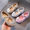 thumbnail image 6 of Girls Dress shoes Mary Jane Wedding Flower Bridesmaids Heels Glitter Princess Shoes for Kids Toddler, 6 of 8