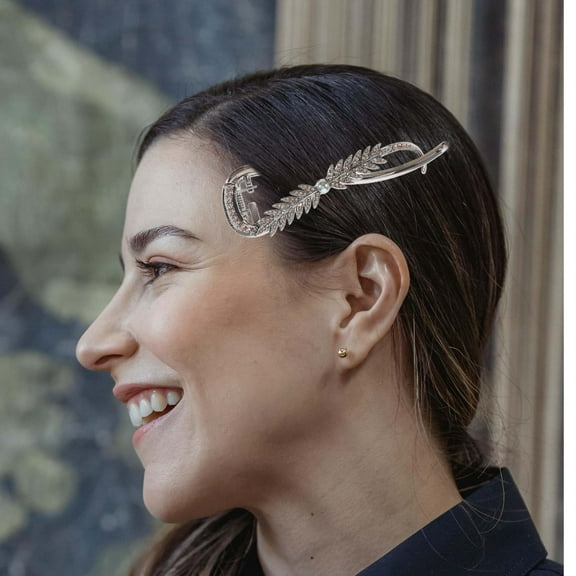 MLINS Large Barrette For Women Vintage Rhinestone Hair Clip Unique Wheat Design Hair Barrette Elegant Hair Accessory For Women