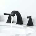 thumbnail image 2 of WOWOW 8 in. Widespread Double Handle High Arc Bathroom Faucet with Drain Kit included in Matte Black, 2 of 7