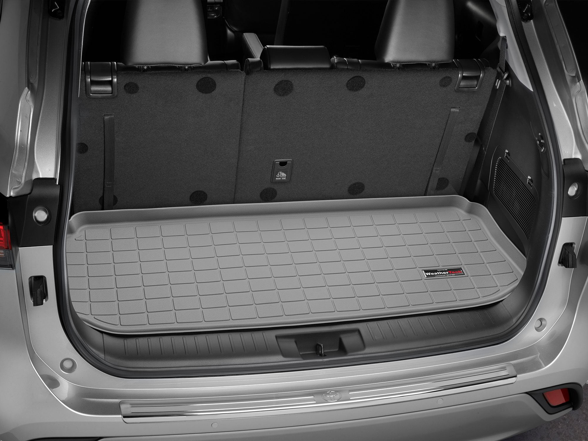 WeatherTech Cargo Trunk Liner compatible with Toyota Highlander Hybrid, Highlander - Behind 3rd Row Grey