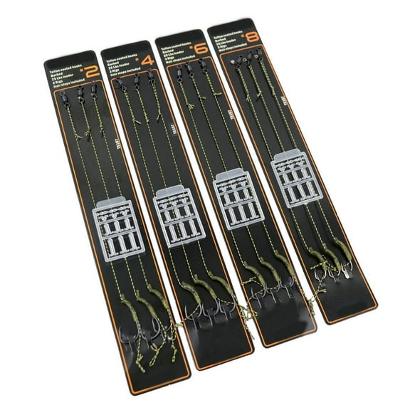 Carp Fishing Hair Rigs Curved Barb Carp Hooks With Boilie Bait Rig Stops 2# 4# 6# 8# Fishing Tackle Accessories 1Pack #4