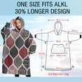 thumbnail image 4 of Oversized Wearable Blanket Hoodie,Red and Black Ethnic Geometric Pattern Sherpa Blanket Hoodie with Super Pockets,Super Warm Fuzzy Pullover for Women & Men, 4 of 6