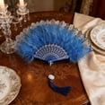 thumbnail image 6 of MMJ Folding Fan Vintage Puffy Handheld 16.54x9.06in for Wedding Dance Performance Party Picnic Indoor Outdoor Decor Gift, 6 of 6