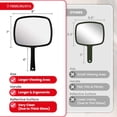 thumbnail image 2 of MIRRORVANA Hand Mirror with Ergonomic Handle - Handheld Mirror for Makeup, Home Haircuts, Dental and Barber Use, 8” x 11” (Black), 2 of 6