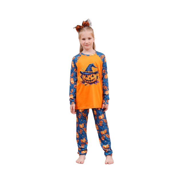 Nvse 2 Pieces Loungewear Sleepwear for Adults &boys&girls Pumpkin/Orange for 4 Years