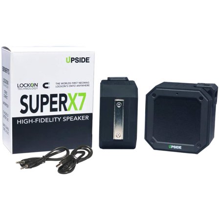 Bluetooth Speaker by Upside, SUPERX7 Waterproof IPX7, Portable, High Fidelity, World's First LOCKON
