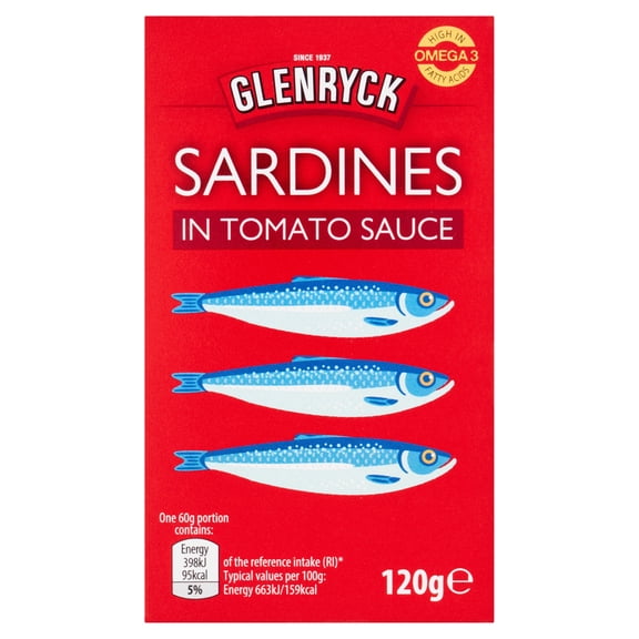GLENRYCK SARDINES IN TOMATO SAUCE 120G, Imported from Britain