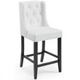 thumbnail image 2 of Home Square 2 Piece Faux Leather Counter Stool Set with Wood Base in White, 2 of 8