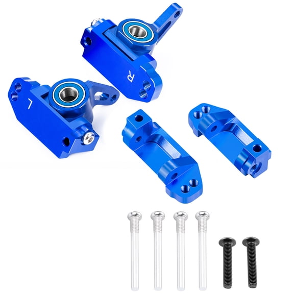 1Set RC Car Aluminum Alloy Front Caster Block Steering Blocks Rear Stub Axle Carriers Kit for 1/10 2WD Slash Stampede Rustler Upgrade Accessories