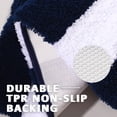 thumbnail image 3 of Extra Thick Plush Bathroom Rugs Non Slip Absorbent Soft Microfiber Bath Mat Machine Washable Fluffy Shaggy Rug 17x24 Dark Blue and White, 3 of 6