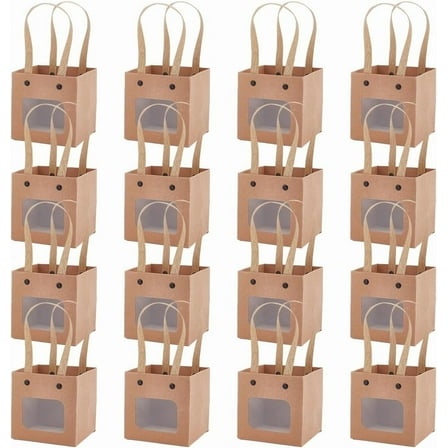 16 Packs Square Paper Gift Bags with Handles Small Shopping Bags