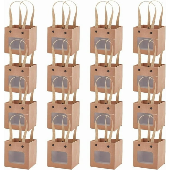 16 Packs Square Paper Gift Bags with Handles Small Shopping Bags