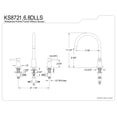 thumbnail image 5 of Kingston Brass KS8721DLLS Widespread Kitchen Faucet, Polished Chrome, 5 of 5