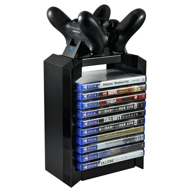 Game Disk Tower Vertical Stand For Ps4 Dual Controller Charging Dock Station For Playstation 4 Pro Slim Walmart Com Walmart Com
