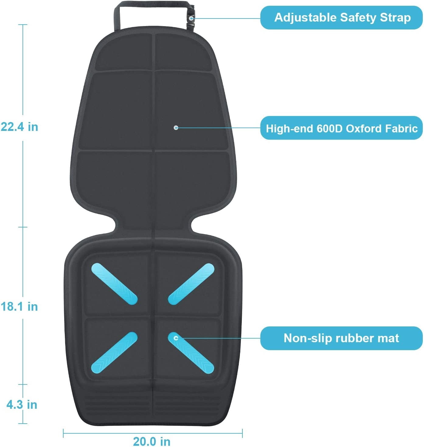 Car Seat Protector for Baby Child Car Seats, Auto Seat Cover Mat for Under Carseat to Protect Automotive Vehicle Leather and Cloth Upholstery - Waterproof and Dirt Resistant