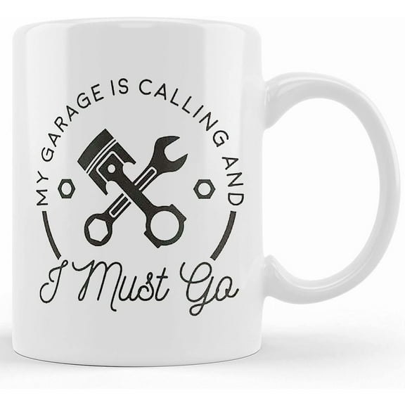 My Garage Is Calling And I Must Go Glass Beer Stein Mug 16oz Gift For Mechanic, Ceramic Novelty Coffee Mug, Tea Cup, Gift Present For Birthday, Christmas Thanksgiving Festival, 11oz Or 1