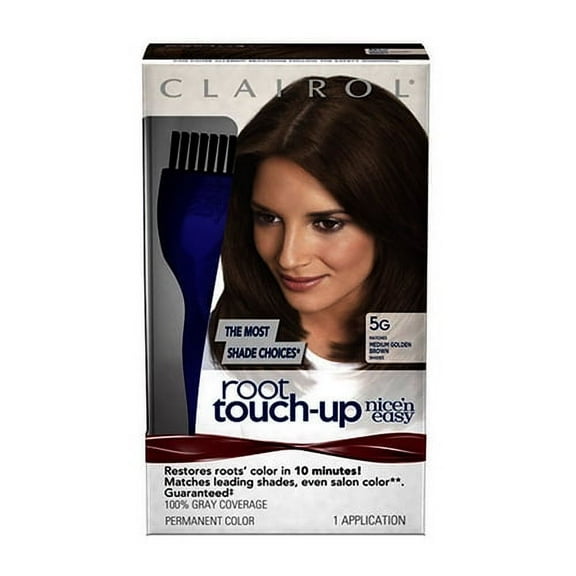 Clairol Nice N Easy Root Touch-Up, Hair Color, Medium Golden Brown #5G - Kit