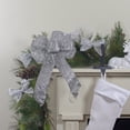 thumbnail image 2 of Northlight Glittered 6-Loop Christmas Bow Decoration - 9" x 14" - Silver, 2 of 3