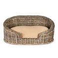 thumbnail image 5 of THE LICKER STORE Curvy 28.5" x 17.25" Classic Handwoven Rattan Pet Bed with Machine-Washable Cushion, Kubu Gray, DBD1000A, 5 of 10