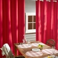 thumbnail image 4 of TOWN & COUNTRY BASICS Cabana Solid Heavyweight Indoor Outdoor Curtains, Light Filtering Opacity with Grommet Top, Water Repellent, 2-Pack Set, 54"x108", Radiant Red, 4 of 11