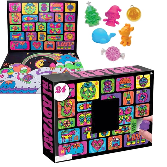 Halloween Advent Calendar, 24 Days of Surprise Mini Squish Sensory Toys, Children Ages 3 and up