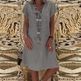 thumbnail image 2 of JINMGG Clearance Dresses under $10.00 Women Summer Style Feminino Vestido T-Shirt Cotton Casual Plus Size Ladies Dress Gray XL, 2 of 6