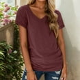 thumbnail image 2 of Women's V Neck Short Sleeve T-Shirt Soft Lightweight Casual Summer Tee Loose Fit Basic Top Spring Outfit Fashion 2025, 2 of 5