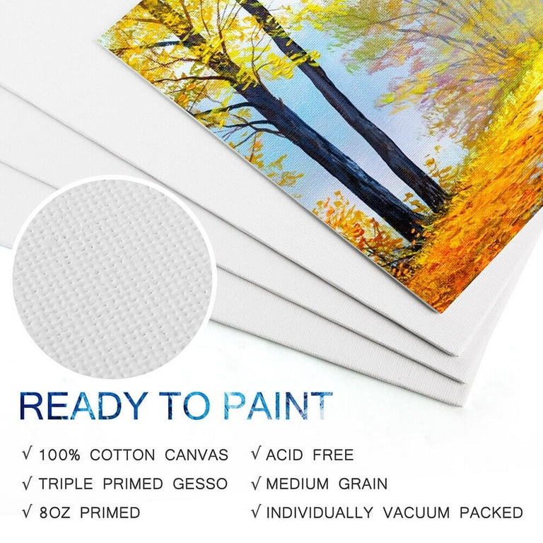  ESRICH Canvas Boards for Painting 8x10in,28 Pack Bulk Canvases  for Painting - 100% Cotton Canvas Panels for Oil, Acrylic & Watercolor  Painting.