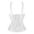 thumbnail image 3 of Corset Vest For Women Corset With Straps Gothic Corset Bustiers Overbust Top Vintage Corset Tops For Women White 5XL, 3 of 4