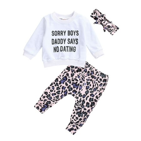 

Gupgi Toddler 3 Pcs Outfits Long Sleeve Shirt Top Pants Headband Sets