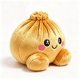 thumbnail image 3 of Gold Dumpling Plush Toy - Soft Squeezable Stuffed Bao Toy with Embroidered Face, Plush Steamed Bun Dumpling Stuffed Animals Stuffed Toys Cute Food Plushie for Office Desk Decor Stress Relief Gift, 3 of 9